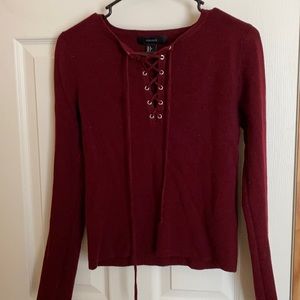 Fitted Lace Up Long Sleeve